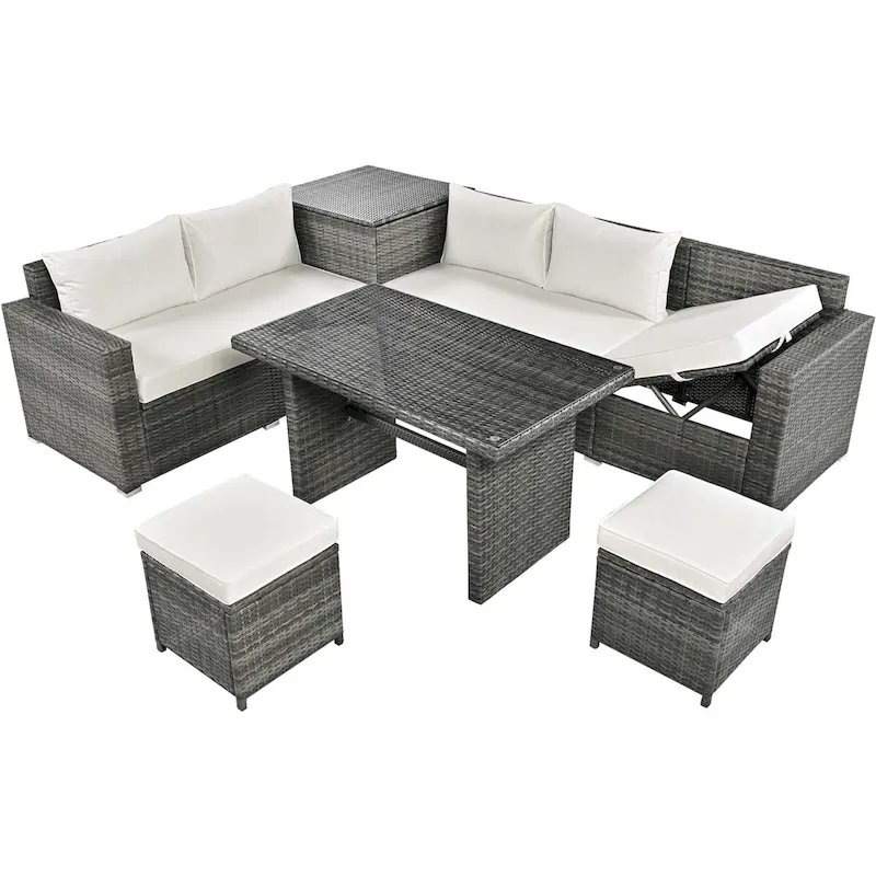 Outdoor 6-Piece Rattan Sofa Set