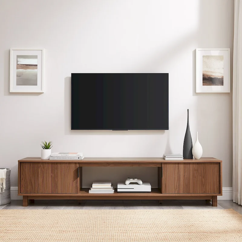 Modern 70-inch Fluted-Door TV Stand
