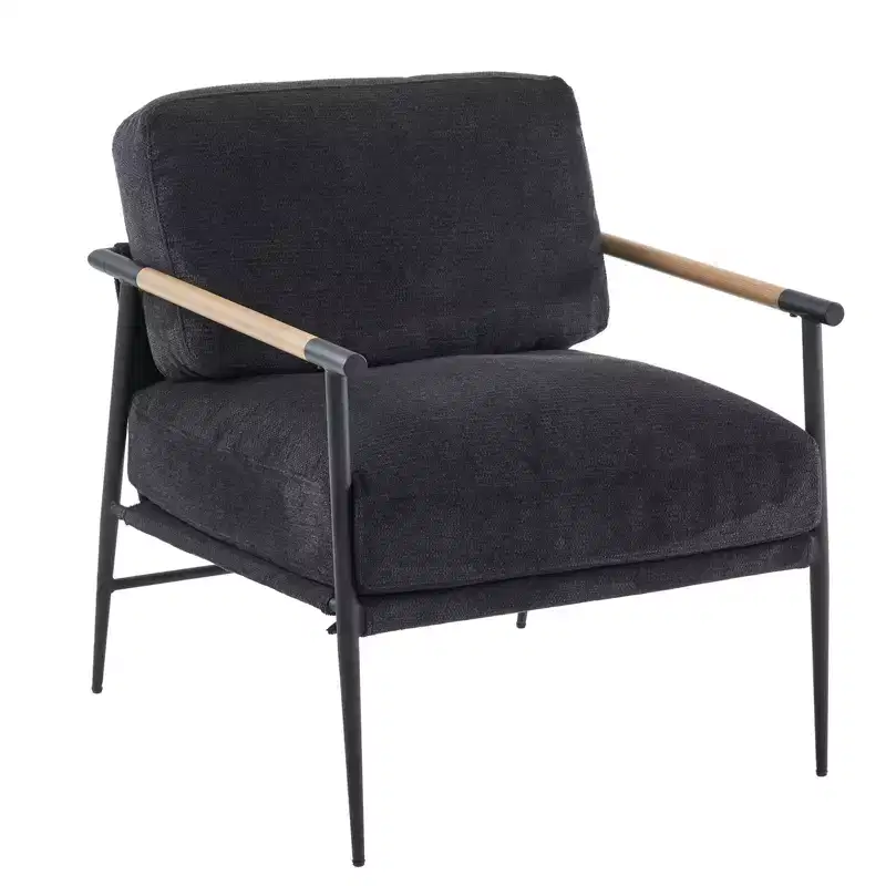 Leisure Chair,Velvet Upholstered Lounge Chair with Support Legs and Armrests,Easy Assembly,for Dining Room,Guest Room,Living Room,Kitchen,Lounge