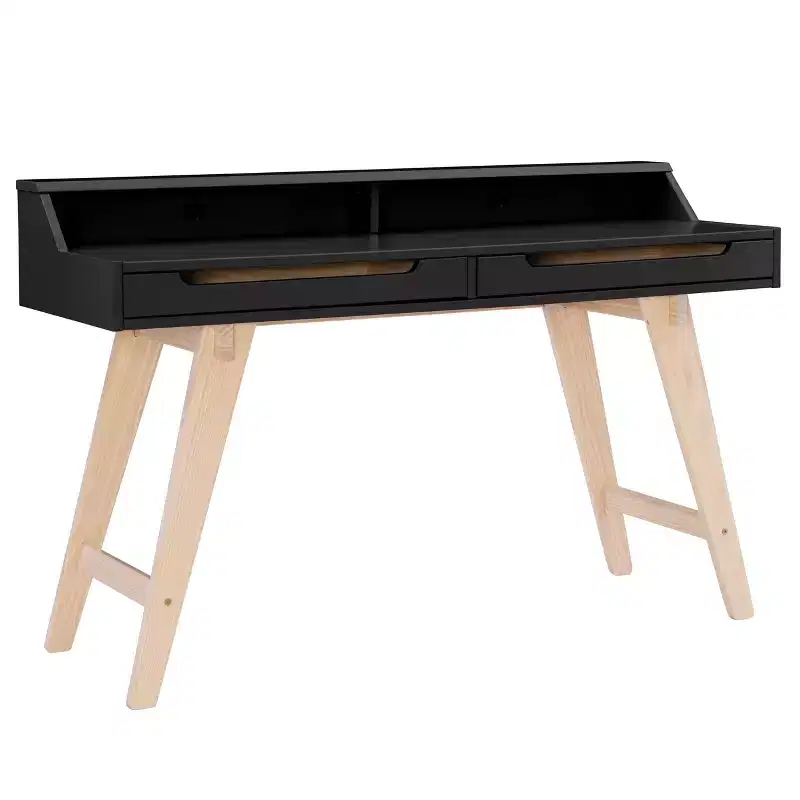 Modern 2 Drawer Writing Desk with Pine Frame