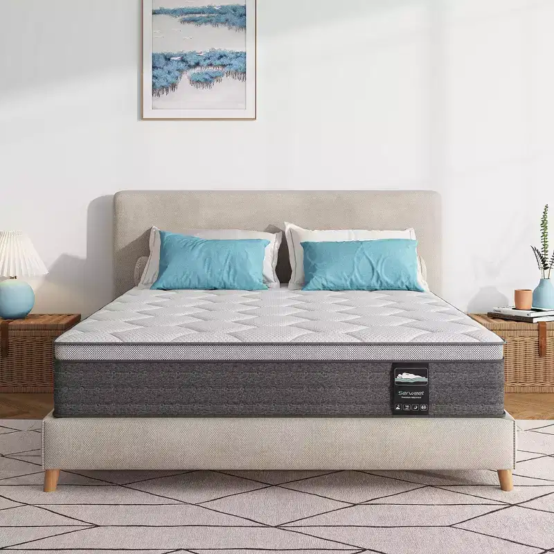 Serweet 8 inch 5-Zone Fiberglass-Free Mattress - Compatible with Platform Bed, Box Spring, or Slat Base