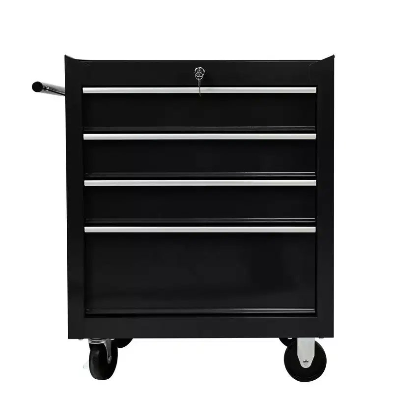 Tool Cart On Wheels with Drawers,4 Drawer Rolling Tool Box,Locking Tool Chest Cabinet,Mobile Toolbox for Garage Home Workshop Mechanics Craft Black