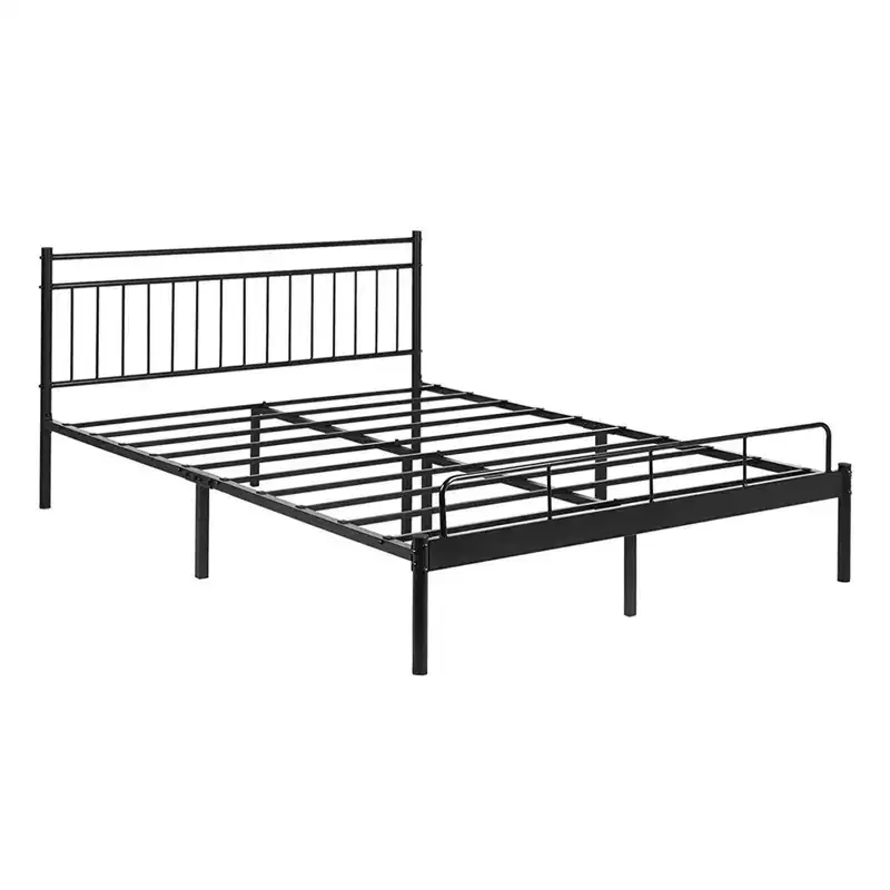 Steel Modern Full Bed Frame – Black, Full Size