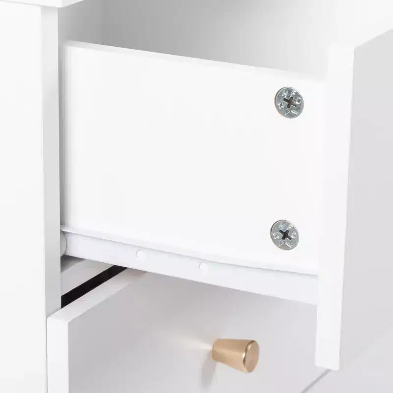 Karl Home 4-Drawer White Particle Board 25.98in. W Chest of Drawer