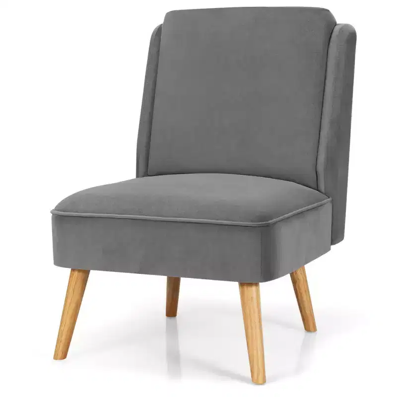 Velvet Accent Chair Single Sofa Chair Leisure Chair with Wood Frame