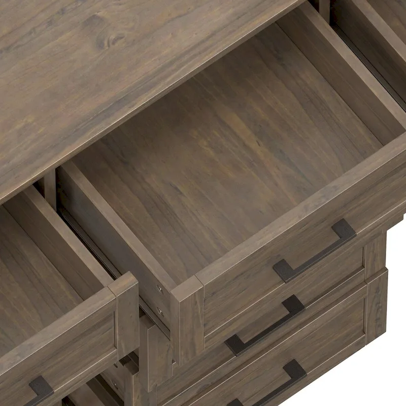 WYNDENHALL Cantina SOLID WOOD 54 inch Wide Rectangle Transitional Sideboard in Smoky Brown - 18 d x 54 w x 36 h