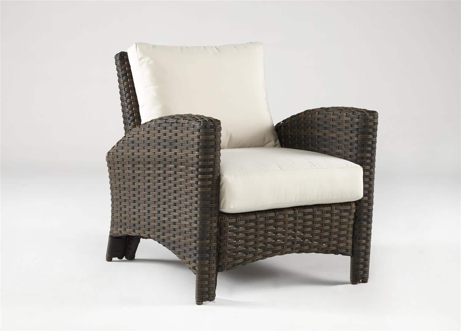 Outdoor Lounge Chair Chocolate Wicker Aluminum Frame Patio