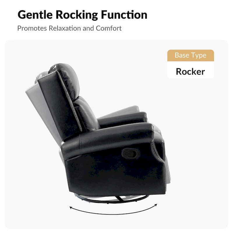 Viviana Traditional Genuine Leather Manual Swivel Glider Recliner by HULALA HOME