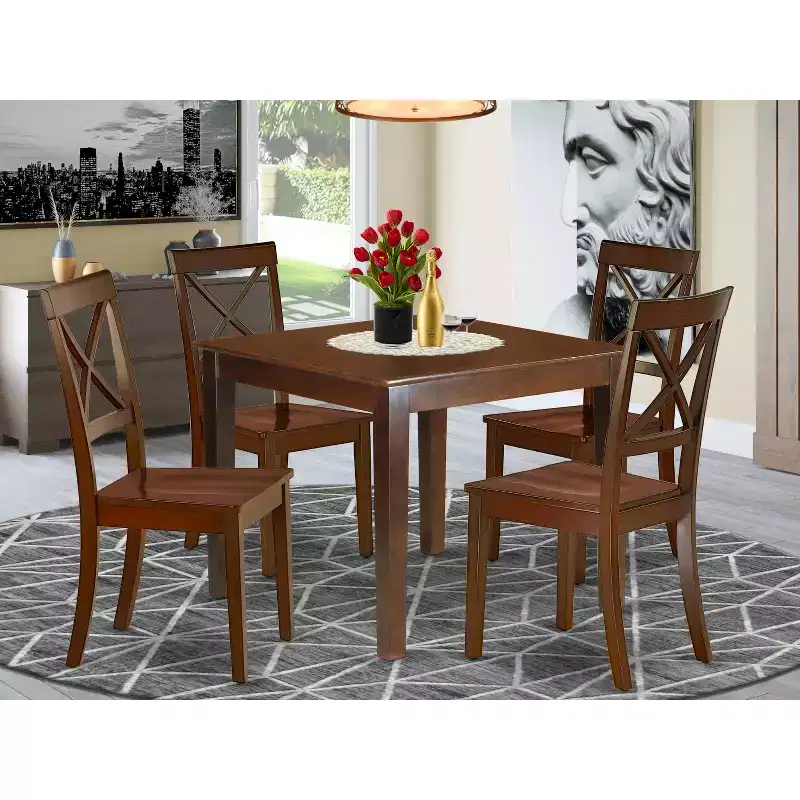 HomeStock 5 Piece Square Dining Table Set Modern Style 36x36
