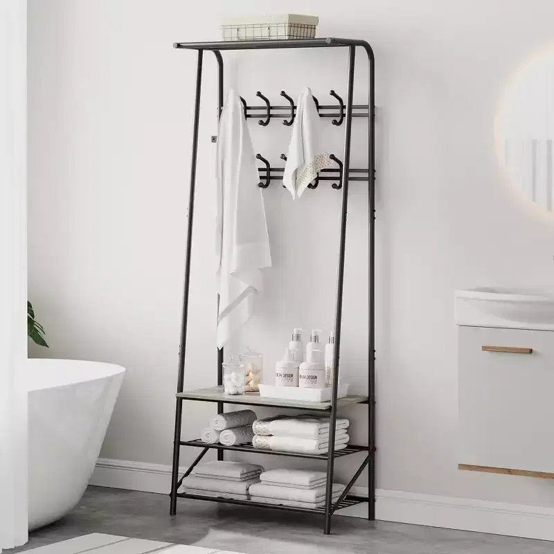 Coat Rack Shoe Bench with 5 /6 /10 Hooks