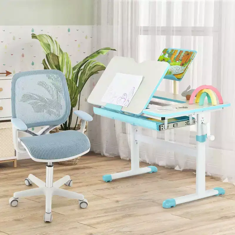 Kids Swivel Mesh Desk Chair Adjustable Height for Ages 6-15