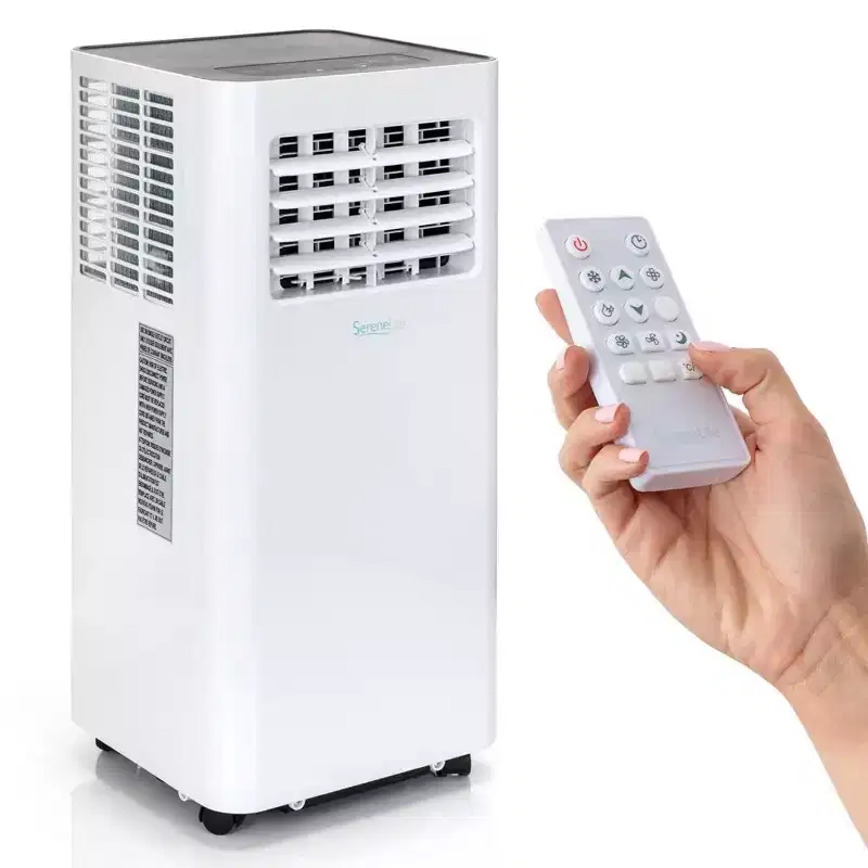 SereneLife Compact Freestanding Portable Air Conditioner - White