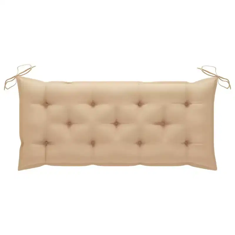Garden Bench Acacia wood with beige cushion
