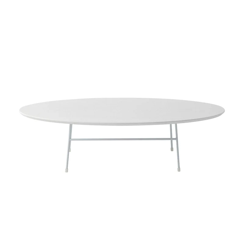 Modern Oval Accent Coffee Table with Powder-Coated Steel Frame for Living Room, Bedroom & Home Office