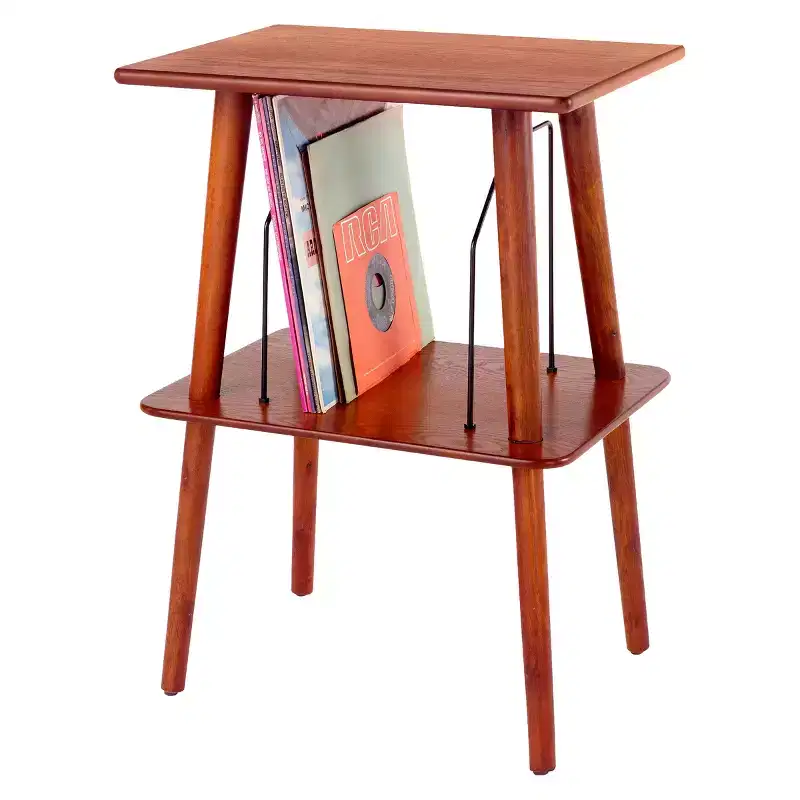 Manchester Entertainment Stand: Hardwood Turntable & Magazine Storage Cabinet