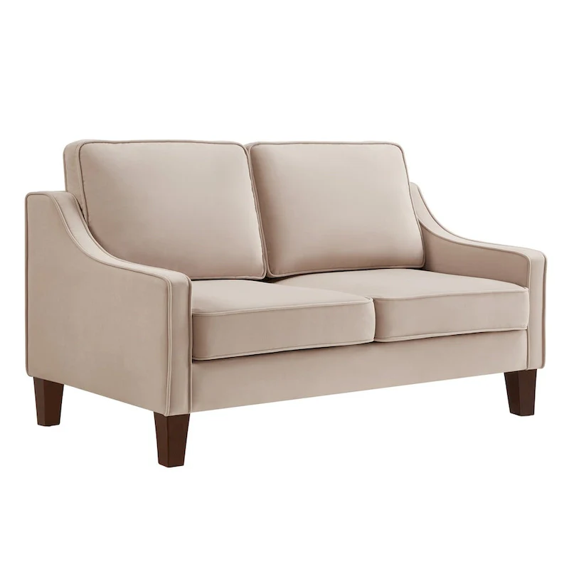 Velvet Loveseat Sofa with Square Arms, 51.5