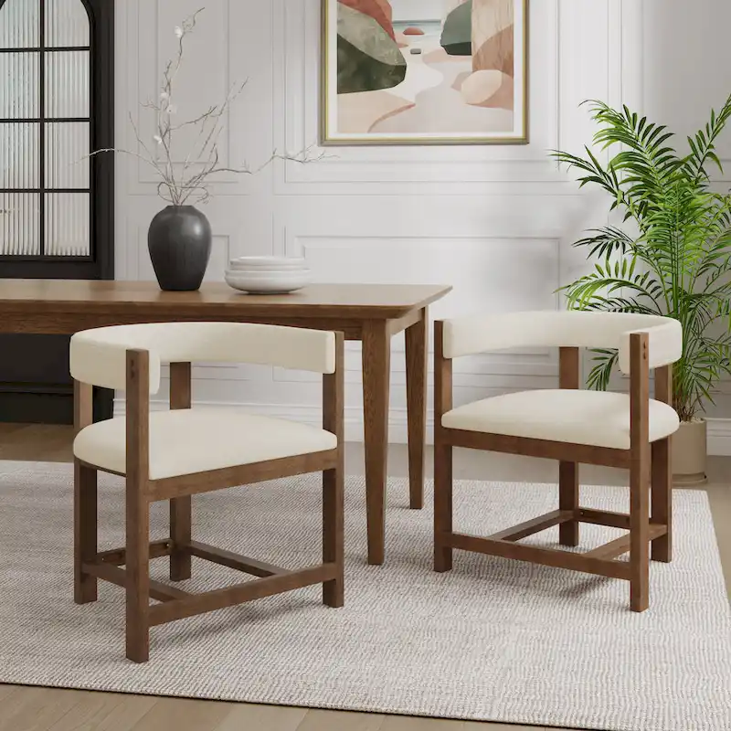 Christopher Knight Home - Bennett Elegant Barrel-Back Dining Armchair Set of 2