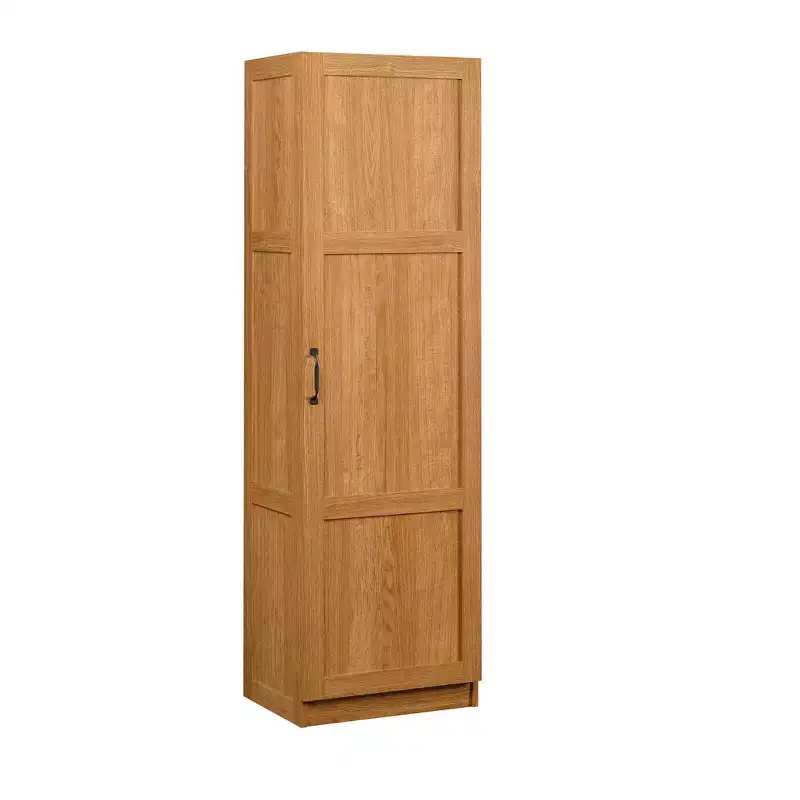 Pantry Storage Cabinet - Highland Oak, Traditional Style, 3 Adjustable Shelves