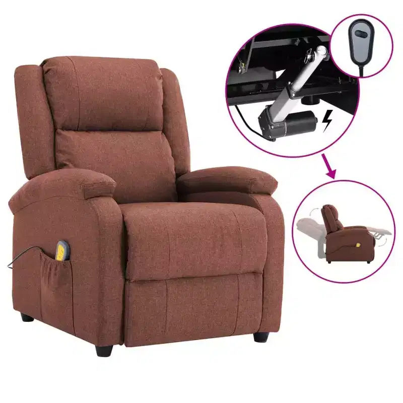 Electric Massage Chair Cream 100% Polyester, Metal Standard