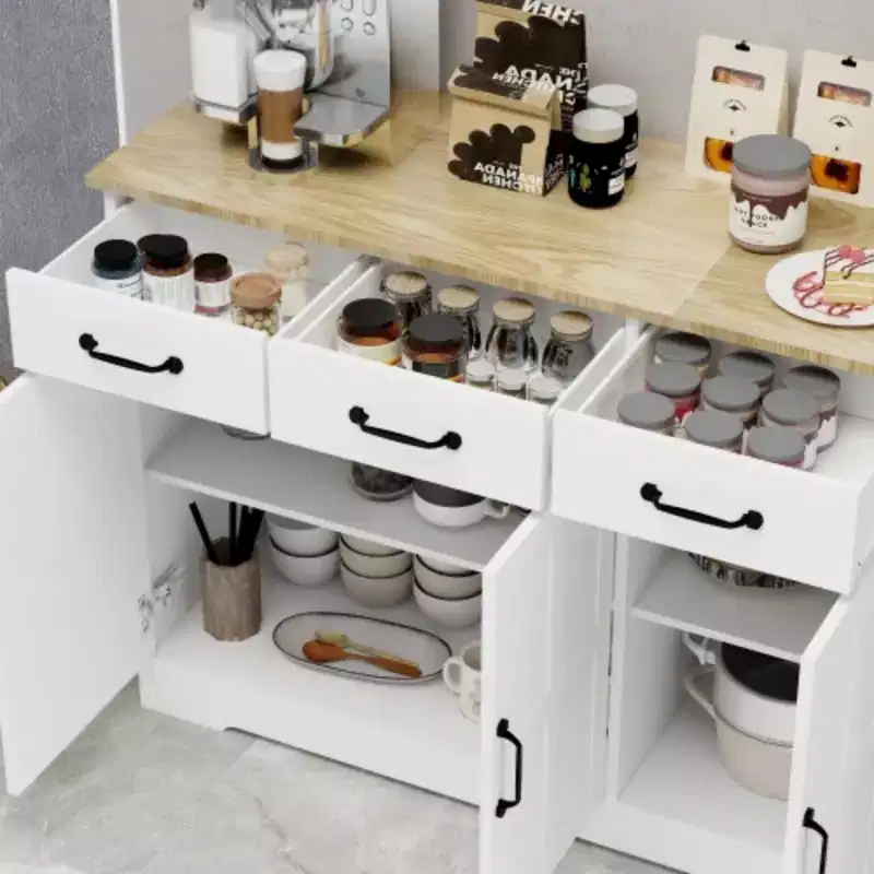 Farmhouse-Style Sideboard: 3 Doors, 3 Drawers, Perfect for Dining Room
