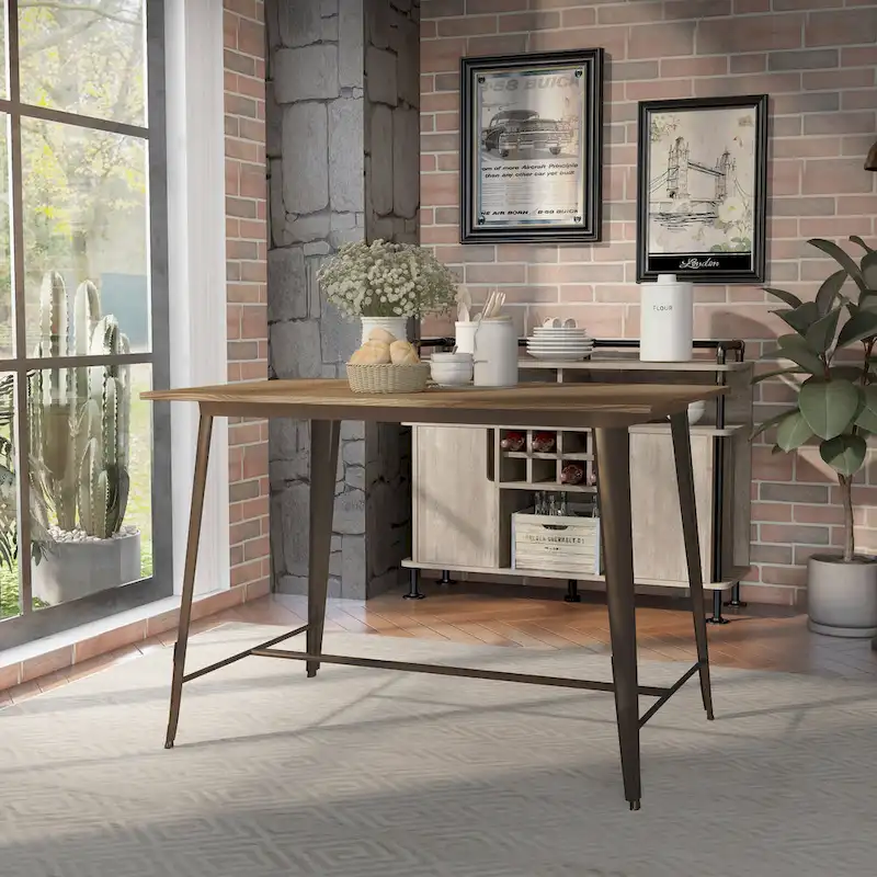 Industrial Brown 54-inch Counter Height Dining Table