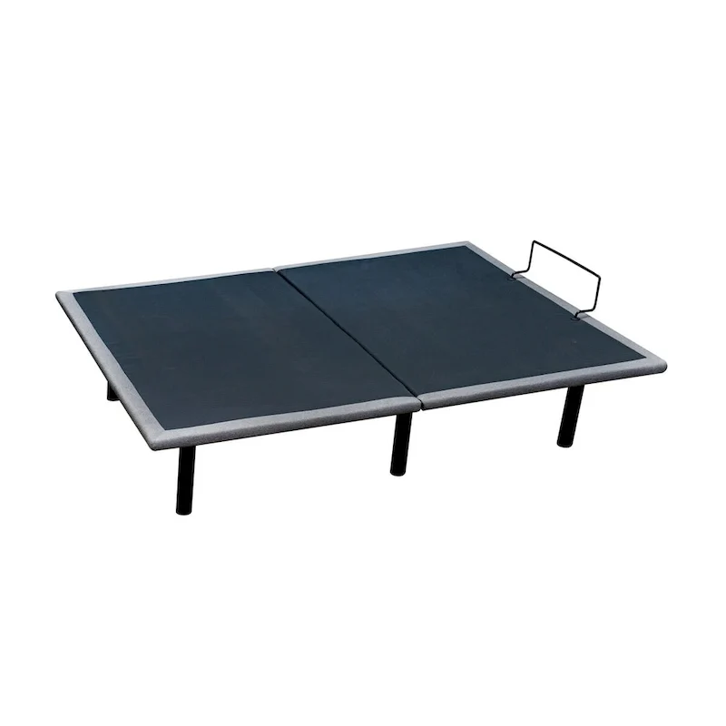 Gray Adjustable Bed Base with Wired Remote, Head & Foot, Twin XL / Queen