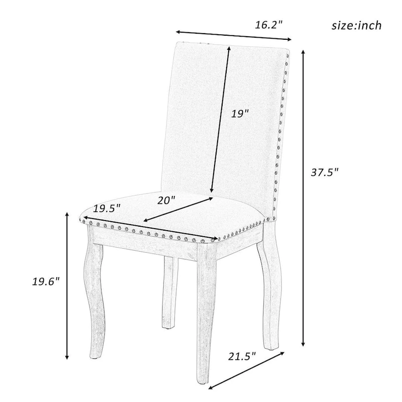 5 PCS Farmhouse Dining Table Set of 4 Chairs, Extendable