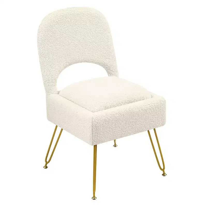 Vanity Chair With StorageStorage Make Up Chair With Folding Backrest