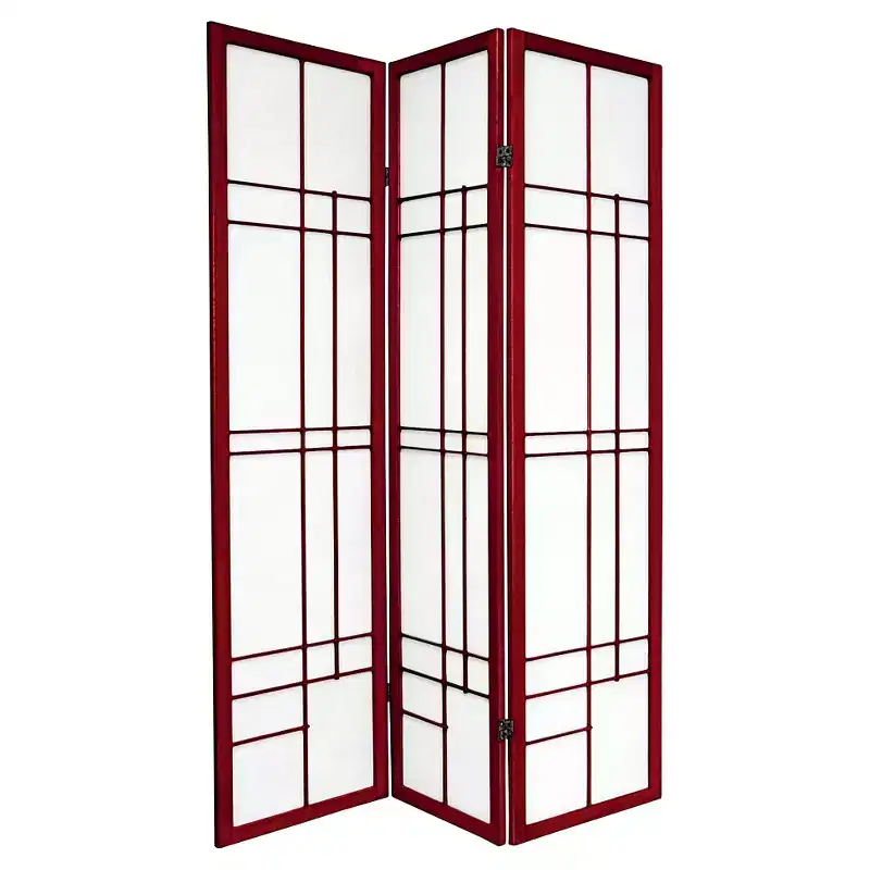 6 ft. Tall Shoji Screen - Rosewood (3 Panels)