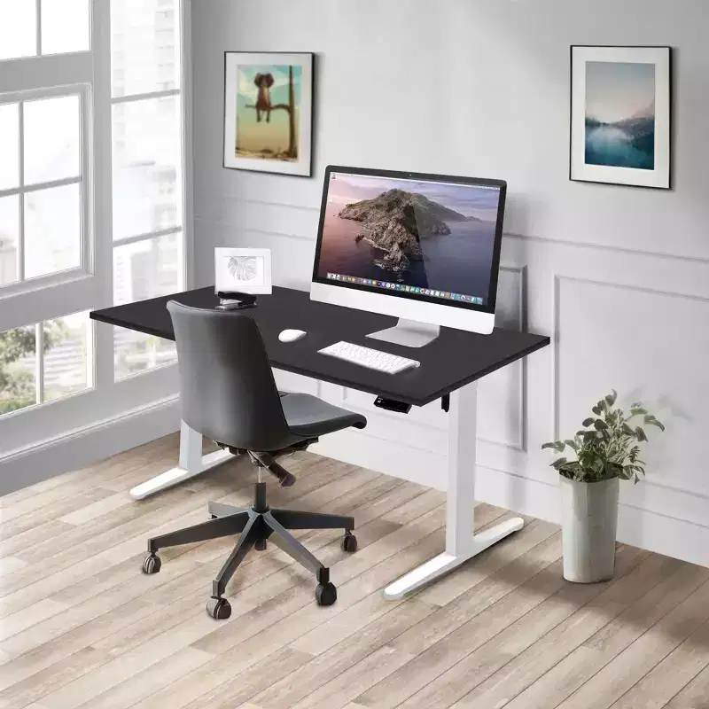 Mount-It! Electric Sit-Stand Desk with Tabletop - White / Black