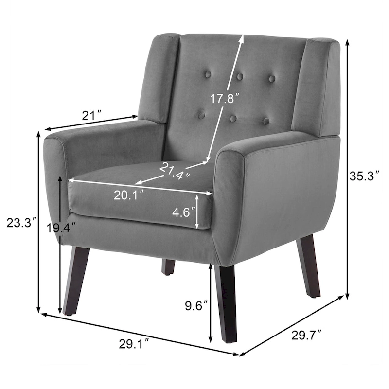 Velvet Upholstered Armchair Tufted Accent Chairs Set of 2
