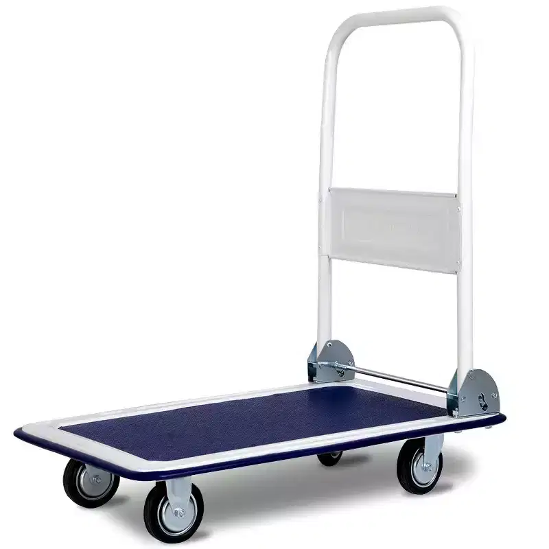330lbs Platform Cart Dolly Foldable Moving Warehouse Push Hand Truck Blue/Yellow