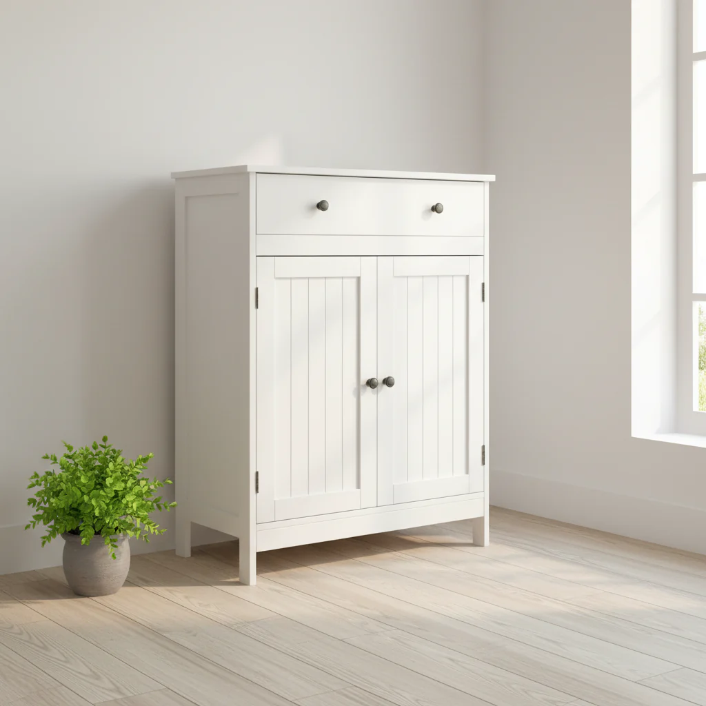 Freestanding Bathroom Storage Cabinet - Waterproof MDF, Multi-Shelf Floor Stand