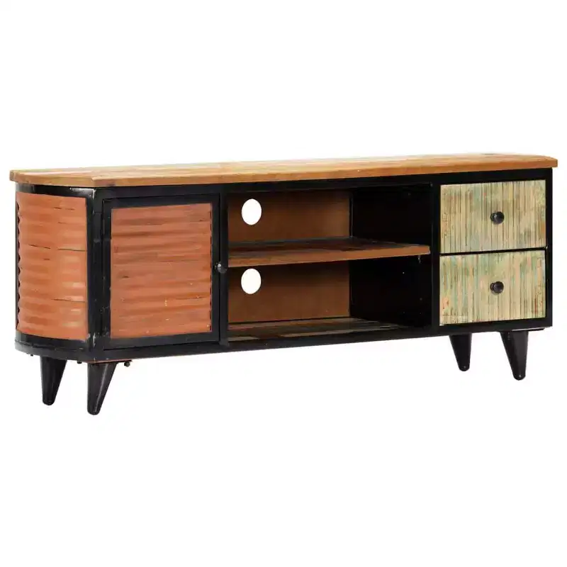 vidaXL TV Cabinet Multicolor with natural wood grain