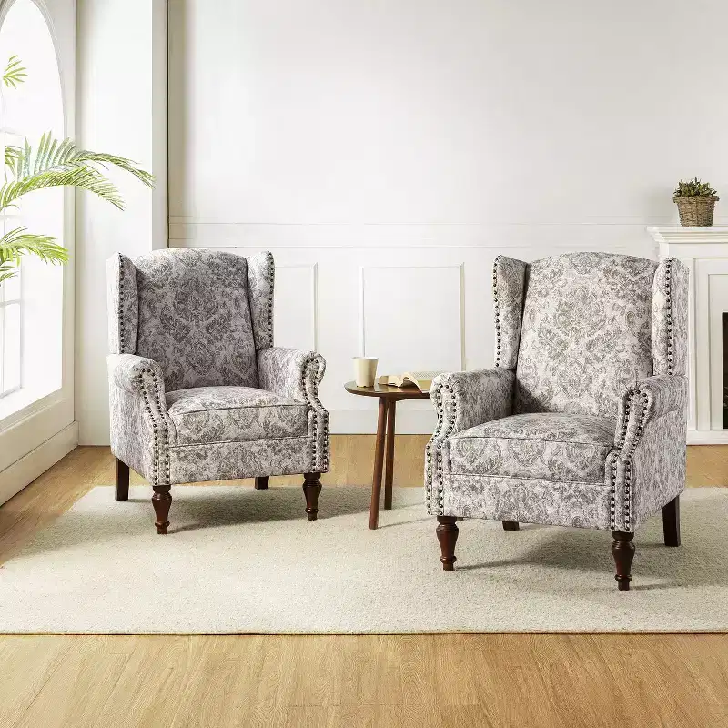 Theodor Armchair with Spindle Legs for Living Room and Bedroom Club Chair Set of 2| ART OF LIVING DESIGNS