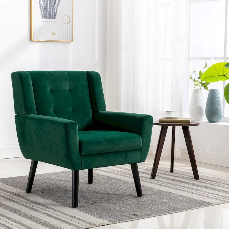 Modern Soft Velvet Ergonomics Accent Chair Living Room Chair Bedroom Chair Home Chair With Black Legs