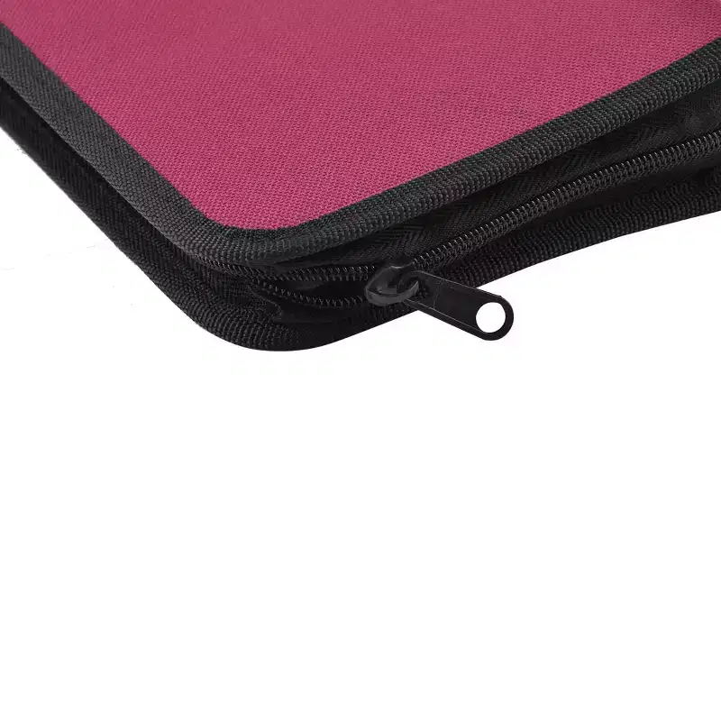 80-Disc Storage Case with Zipper Closure - Black/Red