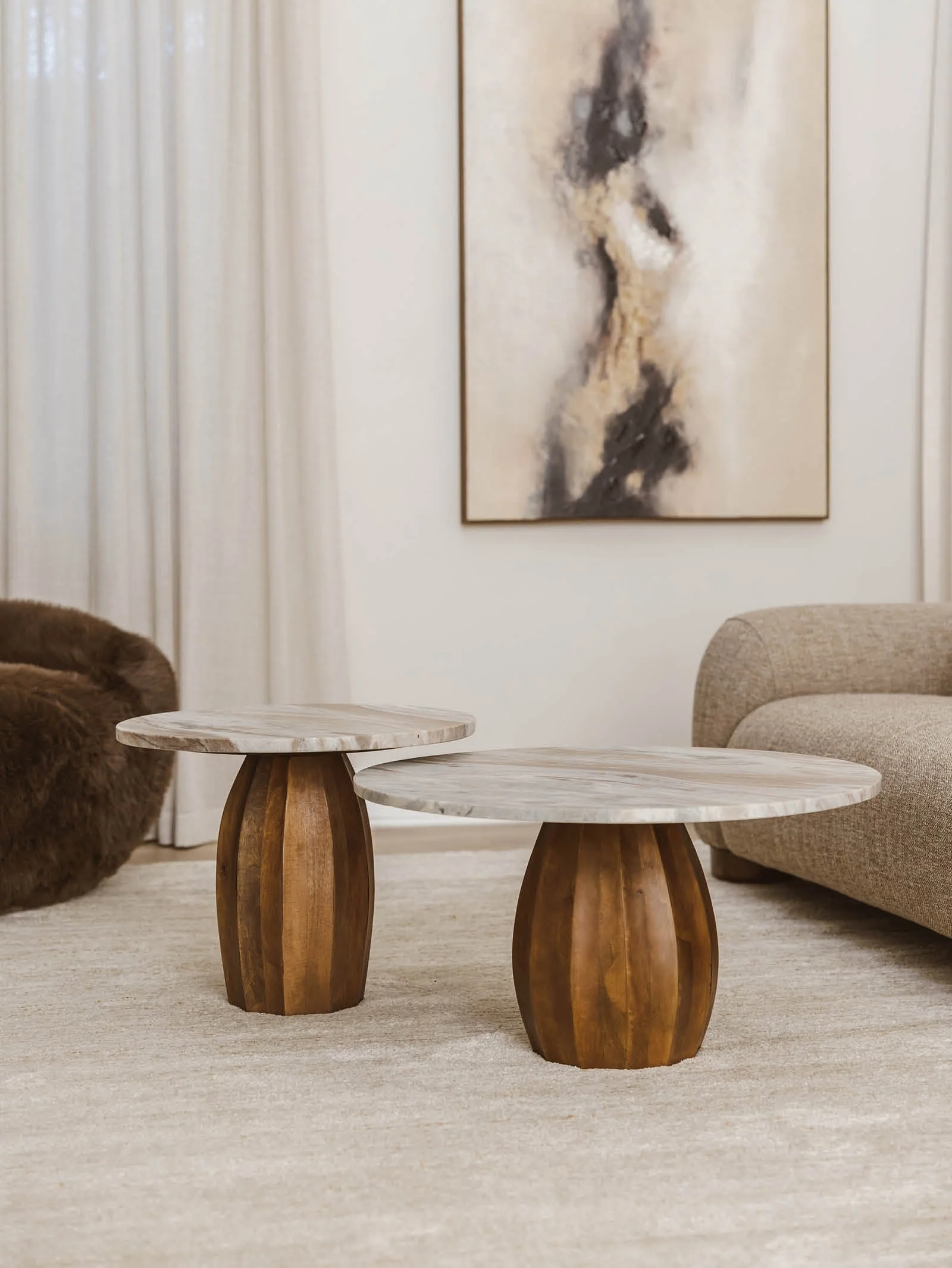 Modern Marble Coffee Table for Living Room