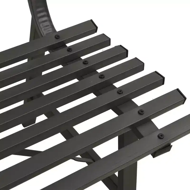 Garden Bench Black Powder-coated steel Large Durable