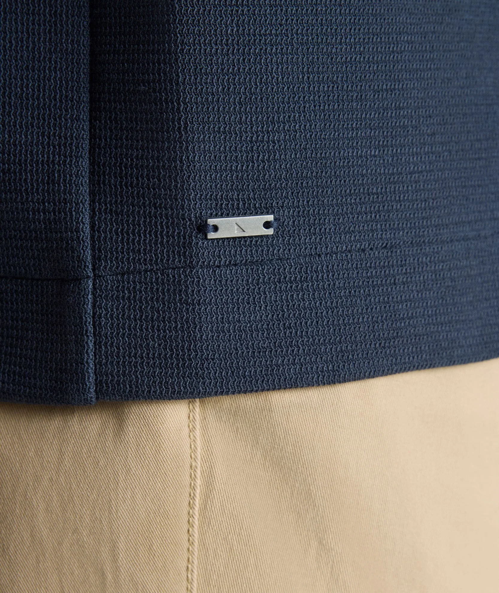Knit Cotton Overshirt (Navy)