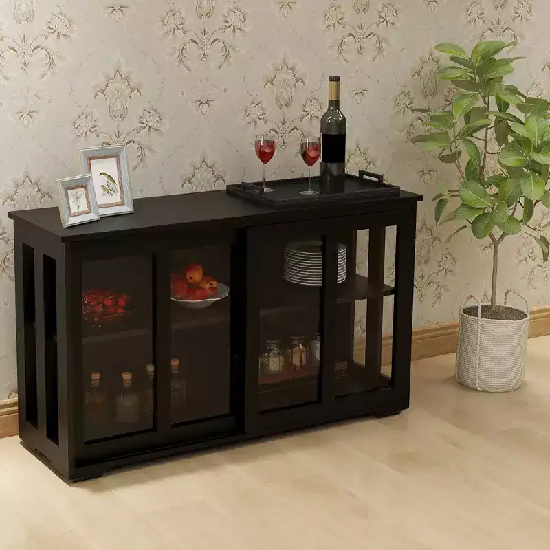sumyeg Kitchen Storage Cabinet with Glass Door for Pantry or Dining Room