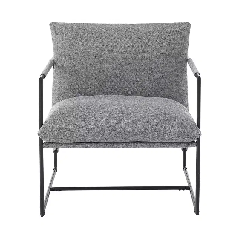 Sling Accent Chair with Metal Frame, Upholstered Living Room Chair with Foam Cushioning