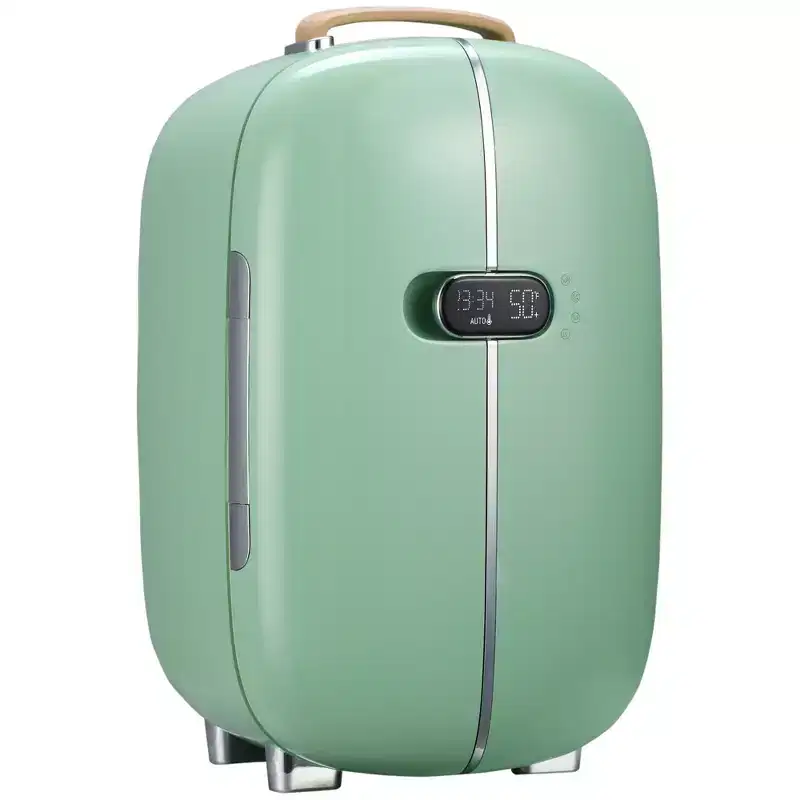 HOMCOM Portable Skincare Fridge, 0.4 Cu. Ft Mini Fridge with Timer, Thermoelectric Cooler Refrigerator for Beauty, Makeup and Cosmetics