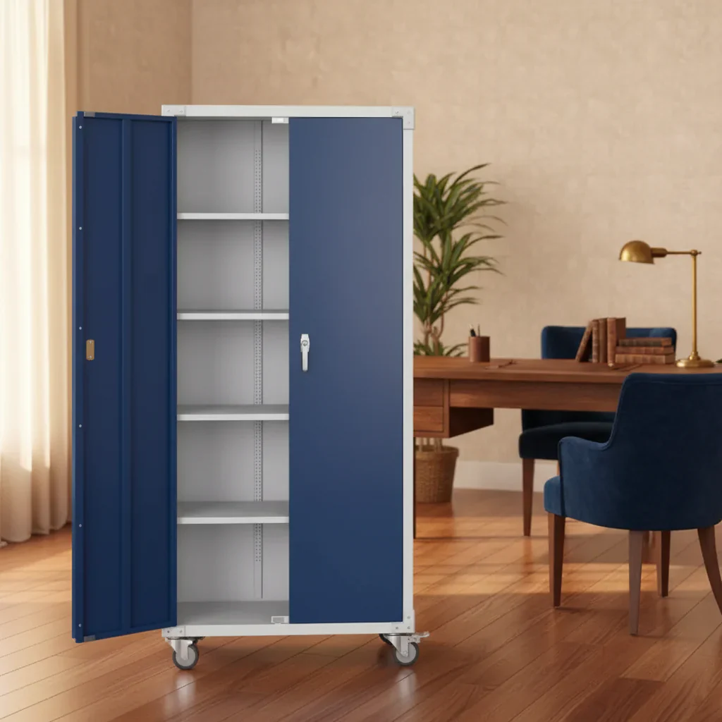 72-Inch Steel Storage Cabinet with Locking Doors and Adjustable Shelves