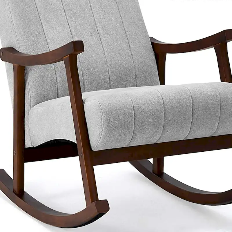 AVAWING Upholstered Rocking Chair ModernHighBackArmchair