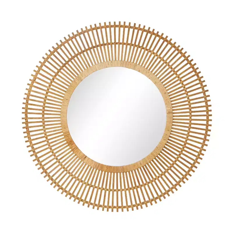 Bamboo Starburst Round Wall Mirror 37