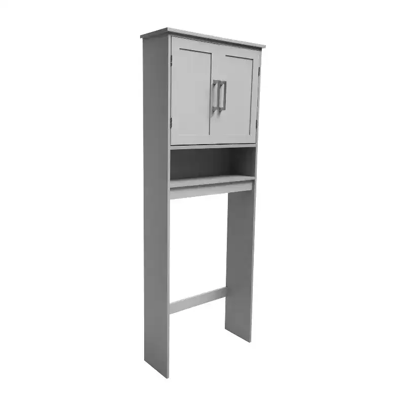 Merrick Lane Over the Toilet Bathroom Organizer with Shelves and Magnetic Closure Doors