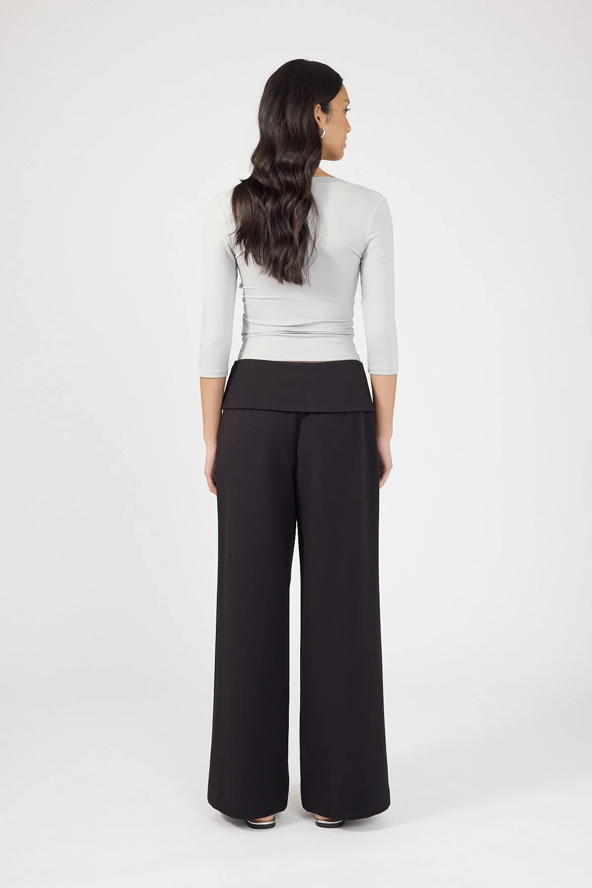 Fold Over Pant Black