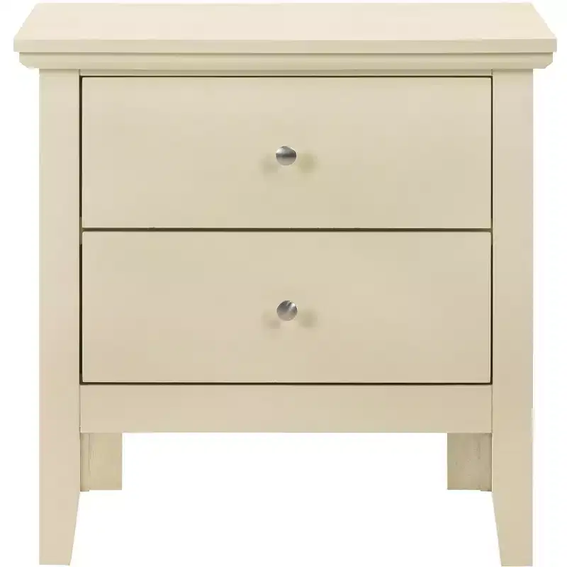 2-Drawer Nightstand with Round Nickel Handles