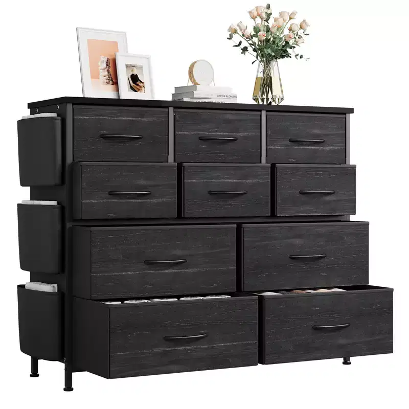10 Drawers Dresser for Bedroom, Dresser & Chest of Drawers with Fabric Bins, Chests of Drawers Organizer for Closet Hallway Living Room